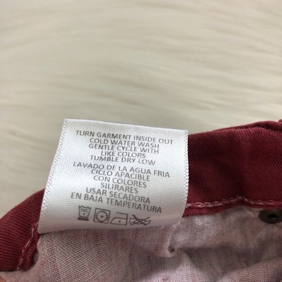 Angry Rabbit Skinny Jeans Red Denim Style ASK300 Mid Rise Size 26 Inseam 32" - Picture 6 of 10